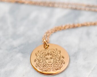Medusa Necklace, Stainless Steel God necklace, Greek Mythology Jewellery, Medusa charm necklace, gift for her