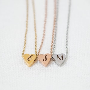 Heart Initial Necklace, Dainty Heart Necklace, personalized jewellery, Engraved necklace, personalised necklace, gift for her