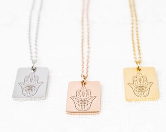 Hand of Hamsa Necklace, Luck Jewellery, Hand of Fatima Necklace, Good Luck Charm