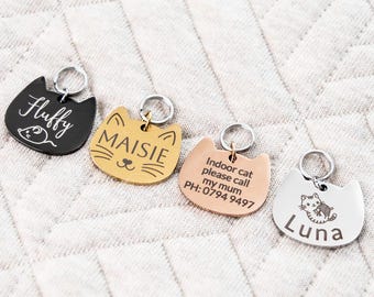 Personalised Cat Tag - Stainless steel cat ID tag