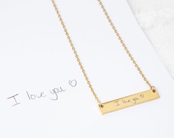 Actual Handwriting Necklace, Custom writing Jewellery, Memorial Personalized Gift, Signature Remembrance Jewelry