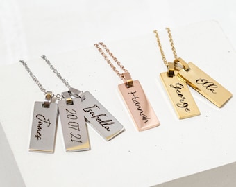 Vertical Name Necklace, Bar necklace, personalized jewelry, Engraved necklace, personalised necklace, custom name necklace, gift for her