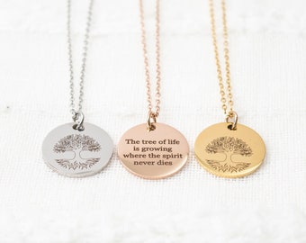 Tree Of Life Necklace, Non tarnish stainless steel , Family Tree Necklace, personalised tree of life, gift for her, gift for mom