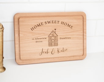 Personalized Home sweet Home Cutting Board - Housewarming Gift