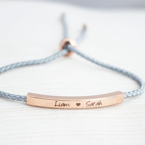 Personalised Name Bracelet, Engraved Bar Bracelet, Gift for her, affirmation jewellery