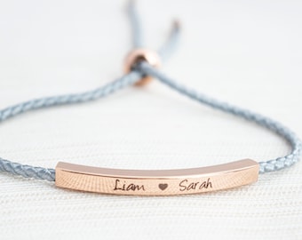 Personalised Name Bracelet, Engraved Bar Bracelet, Gift for her, affirmation jewellery