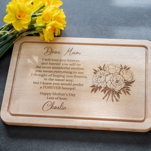 Personalised Mother's Day Cutting Board, home is where mum is, Mother's day Gift,  Gift for mum, Personalised Laser engraved, Gift for Nan