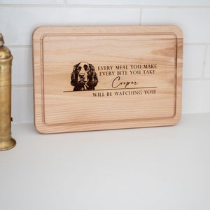 Personalised Dog Chopping Board, Engraved Wooden Gift for Dog Lovers