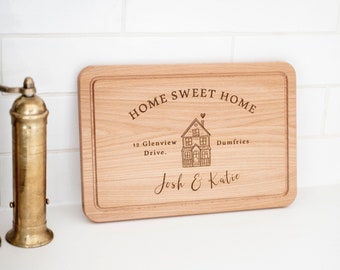 Personalized Home sweet Home Cutting Board - Housewarming Gift