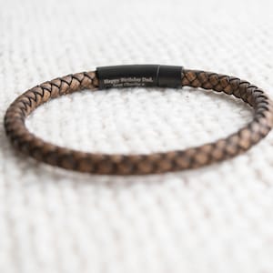 Men's Hidden Message Bracelet, Leather bracelet, Men's Personalized Bracelet, Gift for him