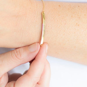 Personalized Bar Bracelet: Engraved Name, Stainless Steel, Adjustable