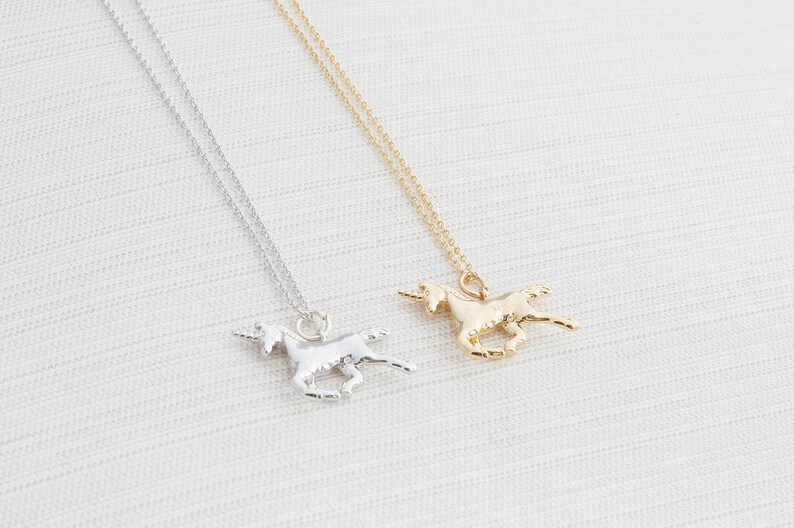 Unicorn Necklace in Gold or Silver