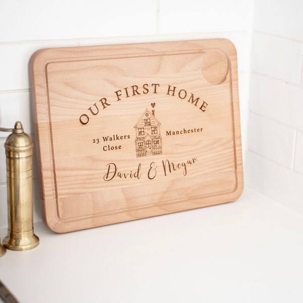 Personalized Wooden Cutting board, housewarming gift, new home gift, Personalised Gifts, Home sweet home, Christmas Present