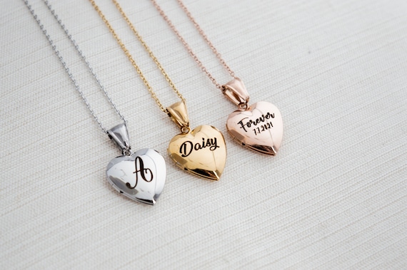 Buy Bosajewel Personalised Angel Wings Heart Locket Necklace That Holds  Pictures Customised Photo Charm Pendant Necklaces for Women Girls Engraving  Text Memorise Keepsake Present at Amazon.in