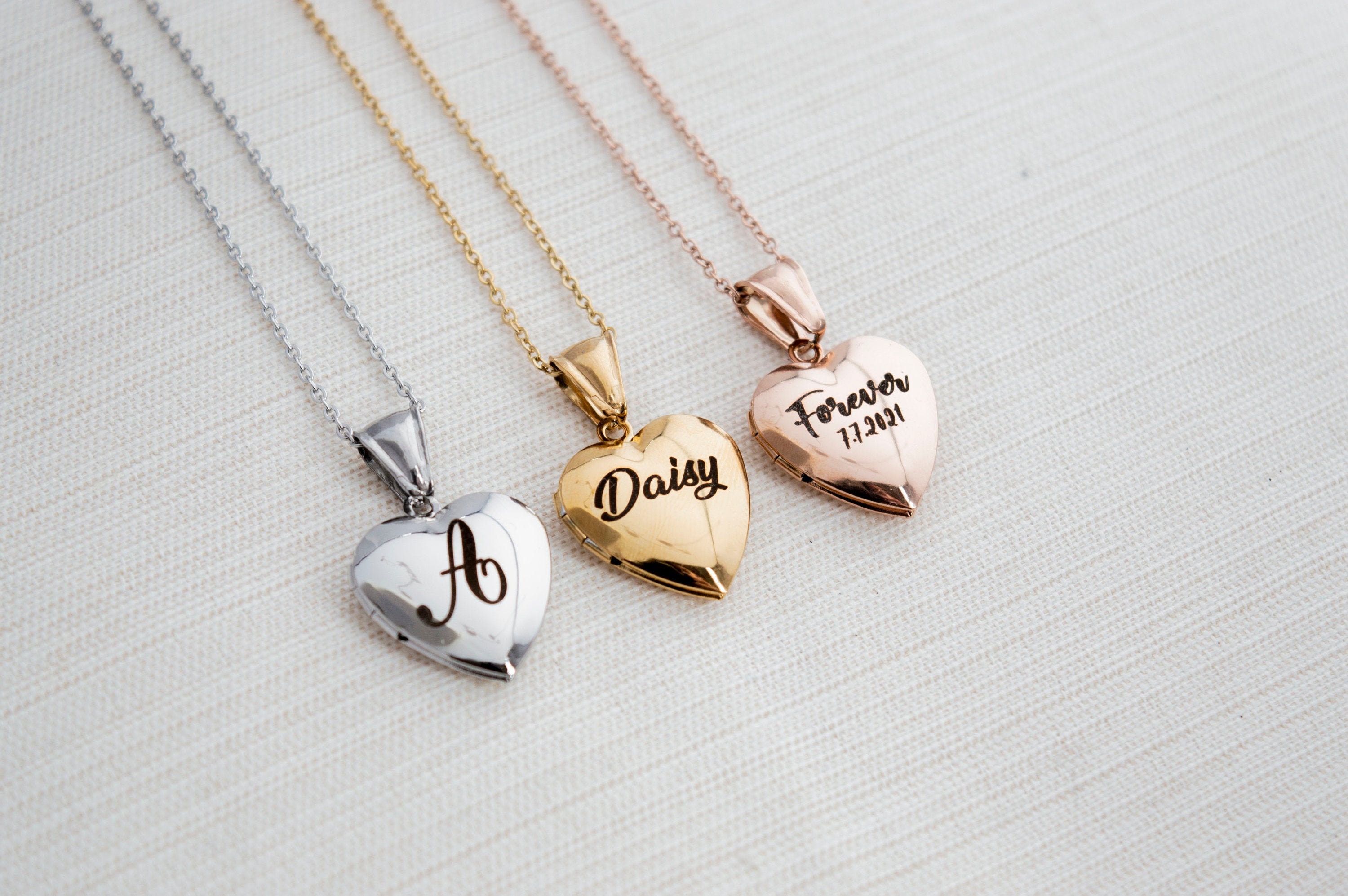 Actual handwriting engraved on Locket, in silver/rose/gold pendant – My-Whys