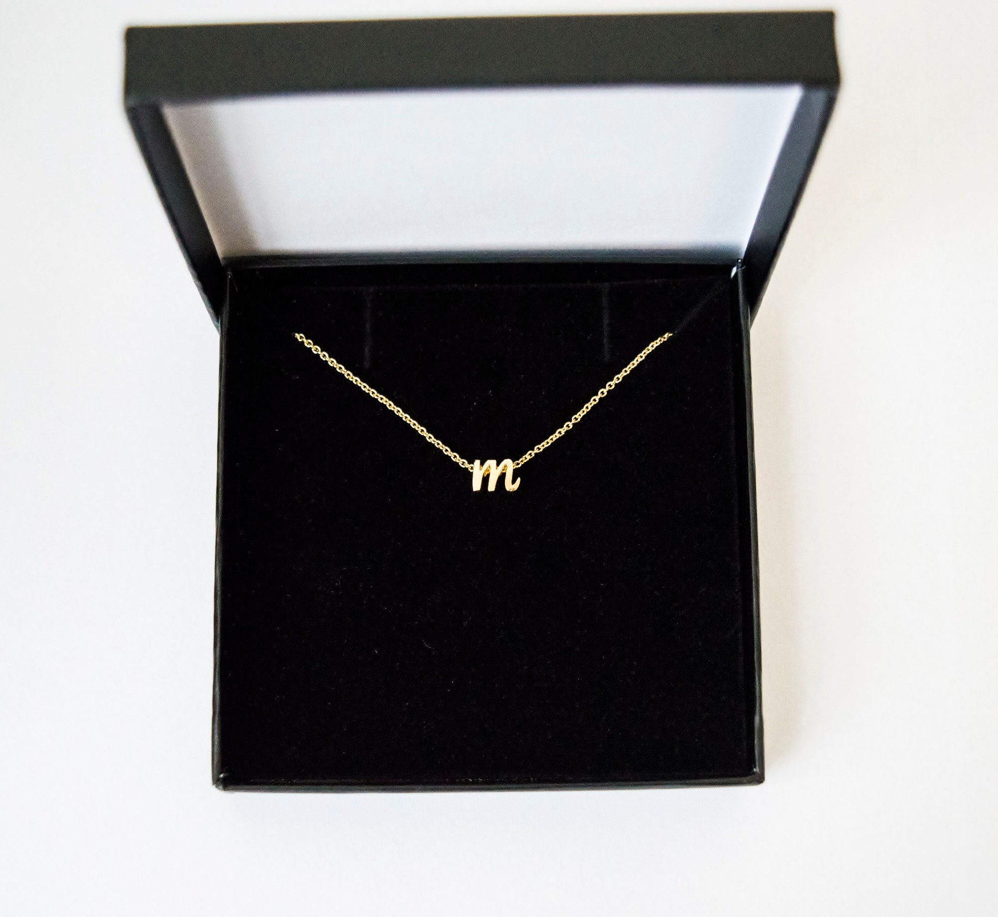Gold Letter Necklace Gold Lower Case Initial Necklace Etsy