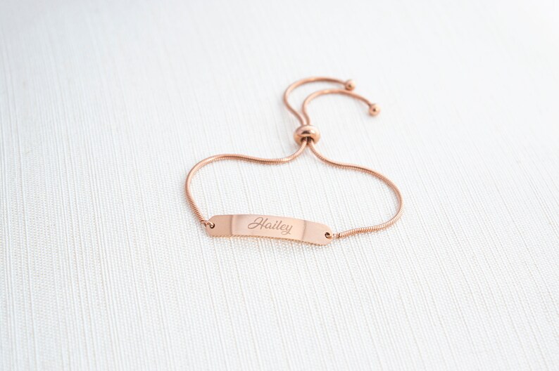 Stainless Name Bracelet Silver Gold or Rose Gold Name Etsy UK