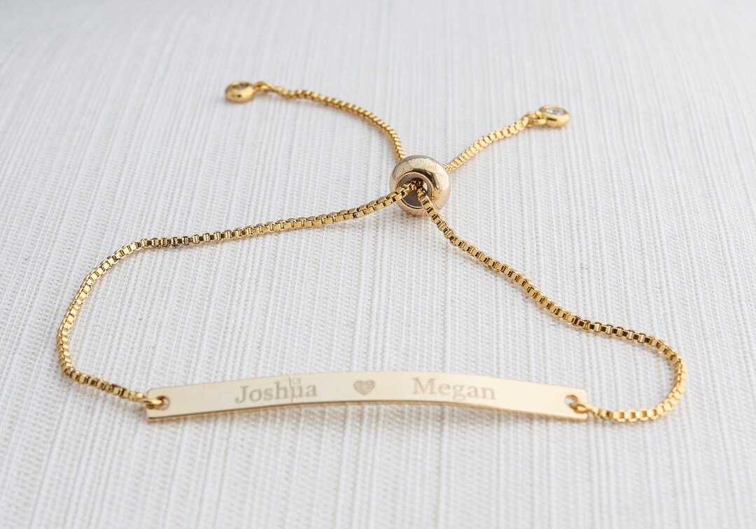 Name Bracelet, Silver, Gold or Rose Gold Plated, Date Bracelet