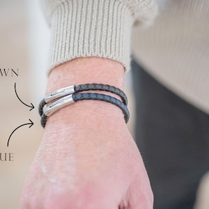 Bracelet message caché pour homme, bracelet en cuir, bracelet personnalisé pour homme, cadeau pour lui image 8