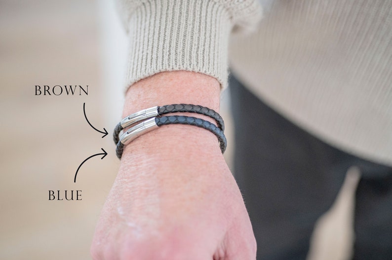 Bracelet message caché pour homme, bracelet en cuir, bracelet personnalisé pour homme, cadeau pour lui image 8