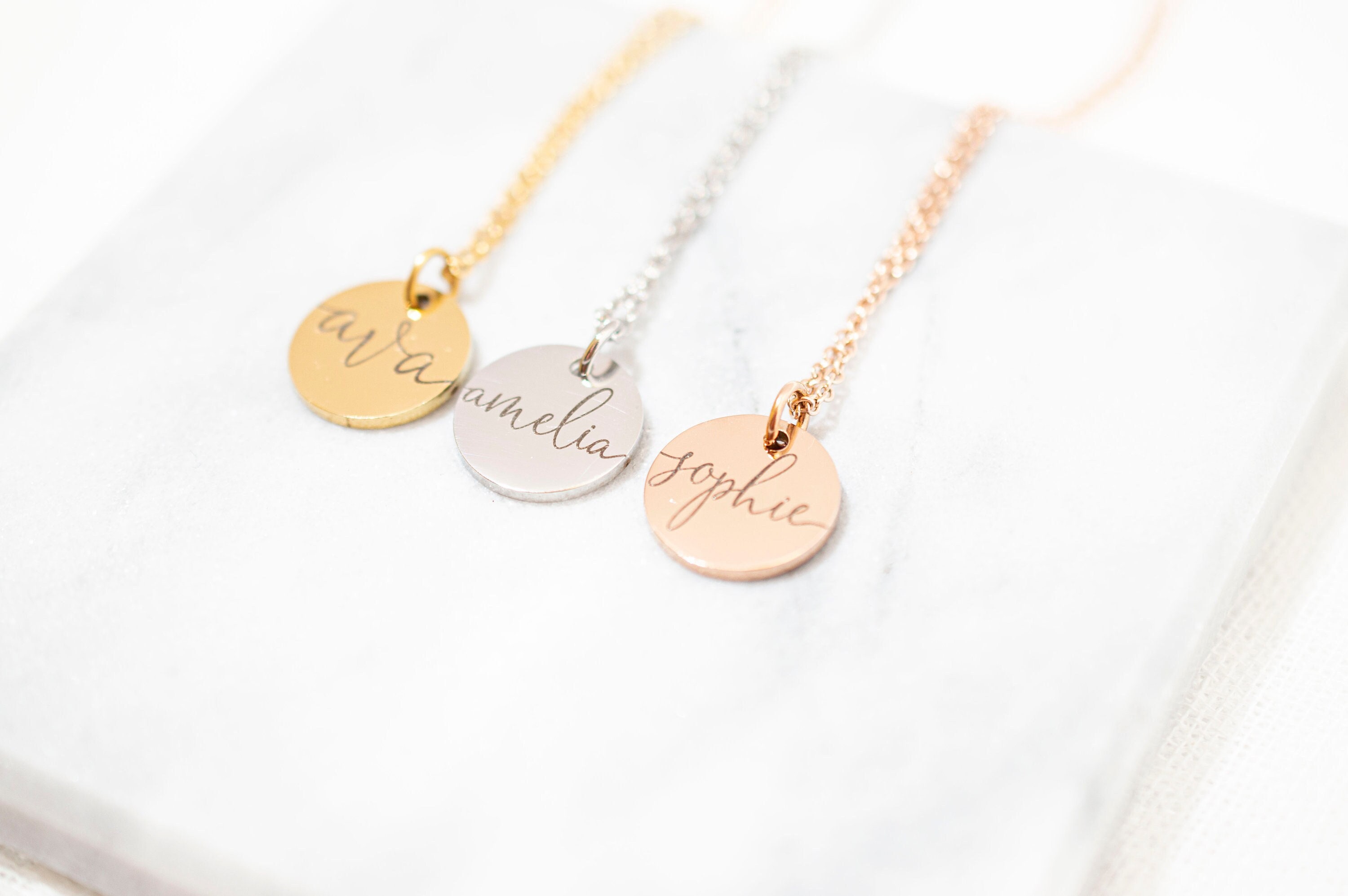 Stainless steel personalized store name necklace