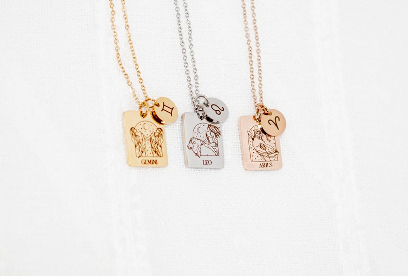 Zodiac Necklace, Star Sign Jewelry, Astrology Necklace, gift for her image 3