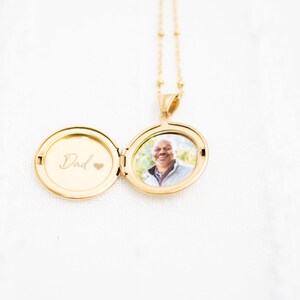 Locket necklace with photo and engraving , Stainless Steel locket necklace, Engraved Locket, gift for her, memorial gift image 5