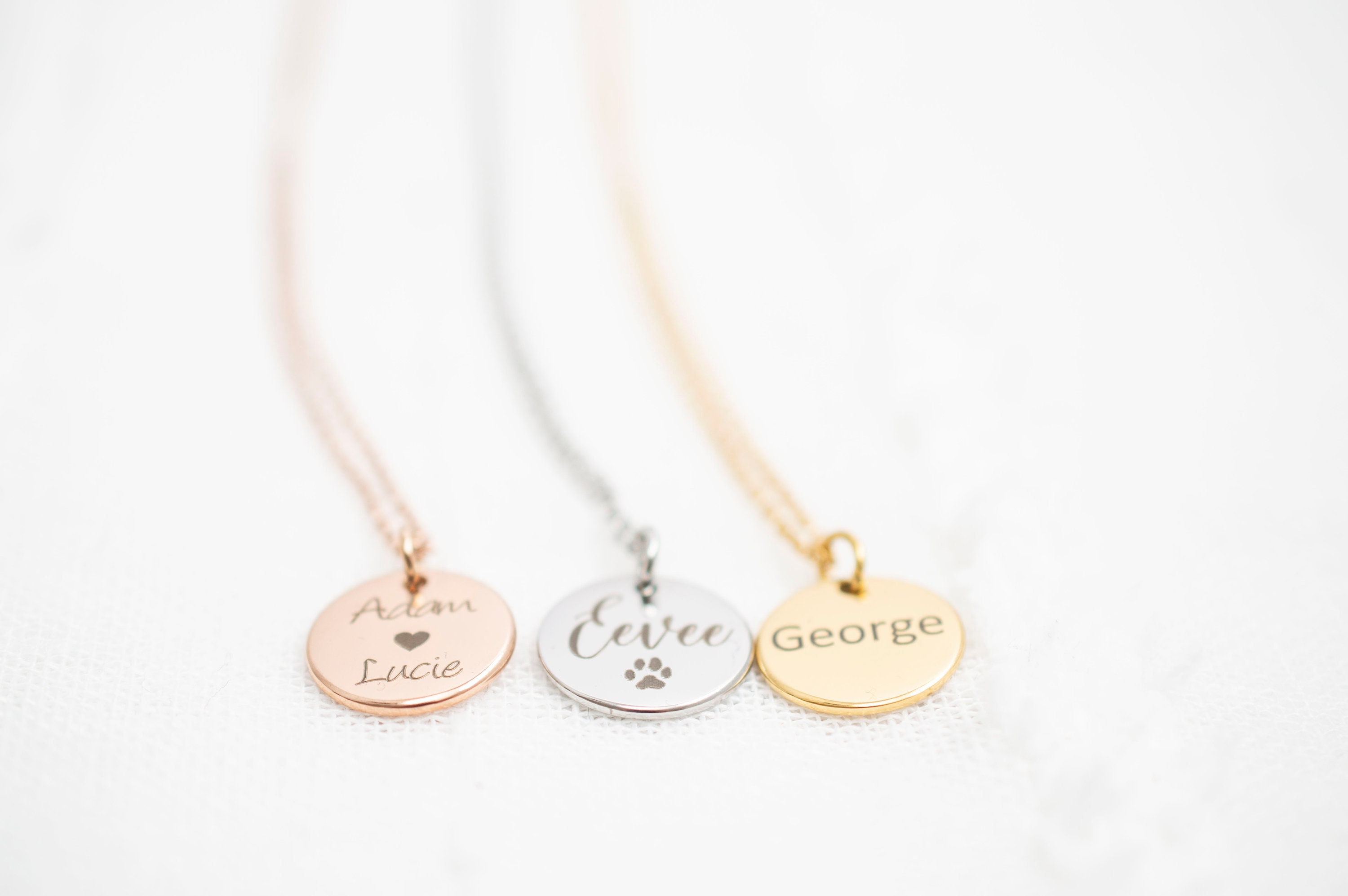 Bridesmaid Gifts Personalized Disc Necklace Engraved Necklace Monogram –  UrWeddingGifts