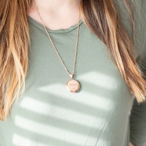 Locket necklace with photo and engraving , Stainless Steel locket necklace, Engraved Locket, gift for her, memorial gift image 3