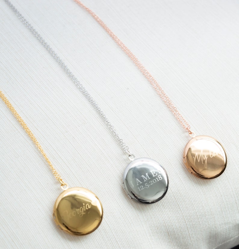Engraved Locket Necklace Locket Necklace Personalised Etsy UK