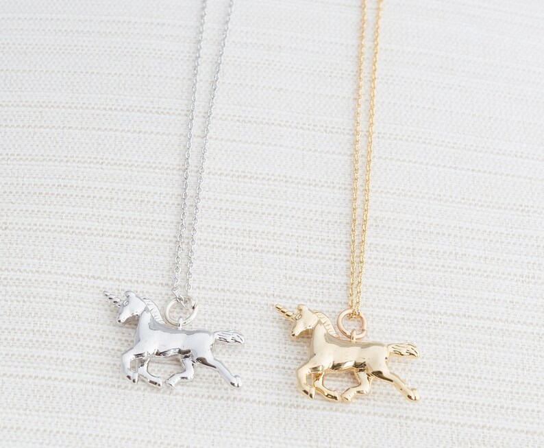 Unicorn Necklace in Gold or Silver