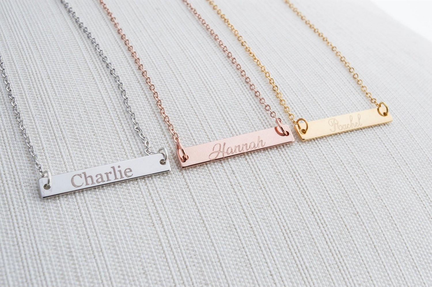 Name Necklace Bar Necklace Engraved bar necklace Etsy