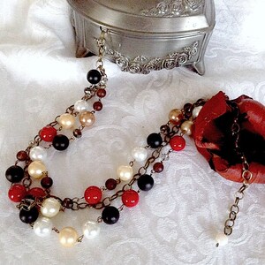 Red South Sea Shell Pearl With Beach Glass and Crystals - Etsy