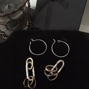 Interchangeable Silver Hoop Earrings image 2