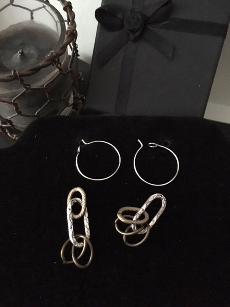 Interchangeable Silver Hoop Earrings image 2