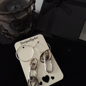 Interchangeable Silver Hoop Earrings image 4