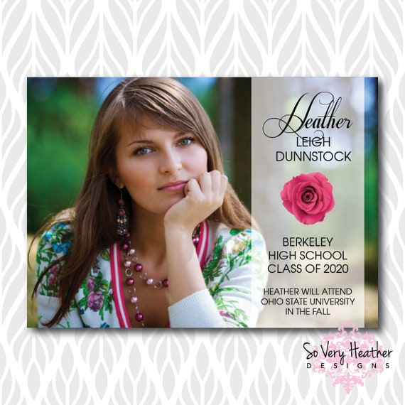 Photo Graduation Invitations/Announcements | Perfect for College, High School or Preschool Graduates - Digital File OR Printed