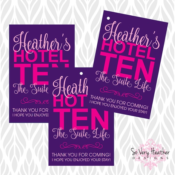 Hotel Sleepover Birthday Party! Matching Label/Tags/Stickers