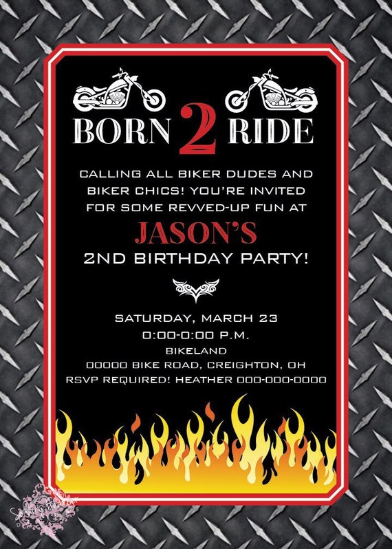 Born 2 Ride Motorcycle Party - Digital File OR Printed