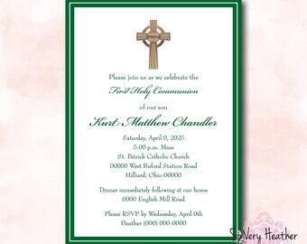 Baptism, First Communion, RCIA, Confirmation Invitations - Digital File OR Printed