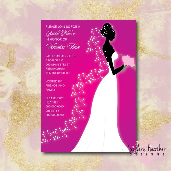 Glowing Bride Bridal Shower Invitation - Digital File OR Printed