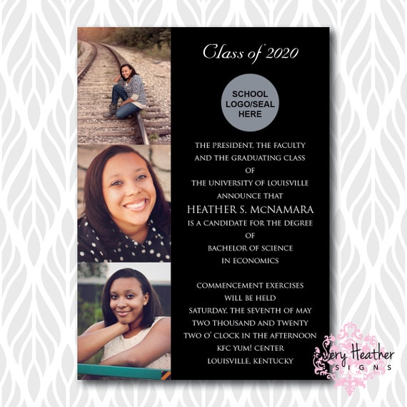 Photo Collage Graduation Invitations/Announcements | Perfect for College, High School or Preschool Graduates - Digital File OR Printed