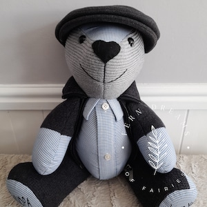 DELUXE Memory Bear, extra detailed memory bear, memory bear, in memory of, loved one memory bear