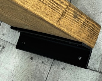 SINGLE ALCOVE SHELF bracket 6  Sizes to fit 15-60cm shelves- matt black finish- complete with wall and shelf screws-