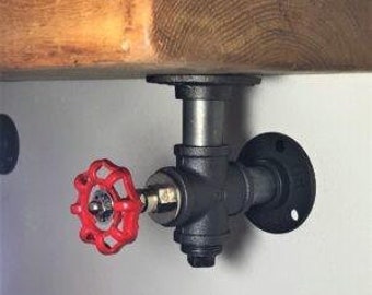 STEAMPUNK  VALVE BRACKET - Ideal for 6-8" shelves