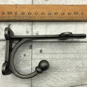 PAIR of shelf BRACKETS | cast iron TRANBY brackets 3"X4" and 4"x 8", Antique iron and Black finish
