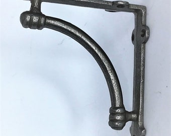 PAIR OF cast iron "ALBION" shelf brackets 7" x 7" vintage, antique ironmongery black and antique finish