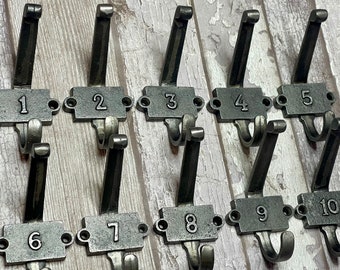 Cast iron number hooks  Sets of 1-5/1-6/1-10/1-20 number hooks , VINTAGE,RETRO