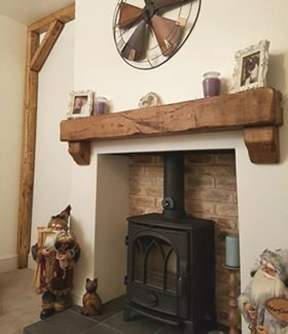 Fireplace Beam With Corbels 4 X 4 Solid Oak Etsy