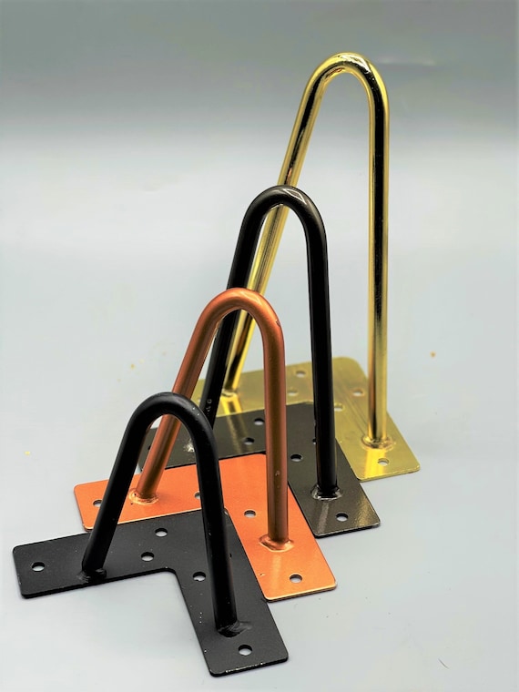 Set of 4 HAIRPIN LEGS-  4"-16" HEIGHTS- 4 Finishes to choose from - High Quality hand finished
